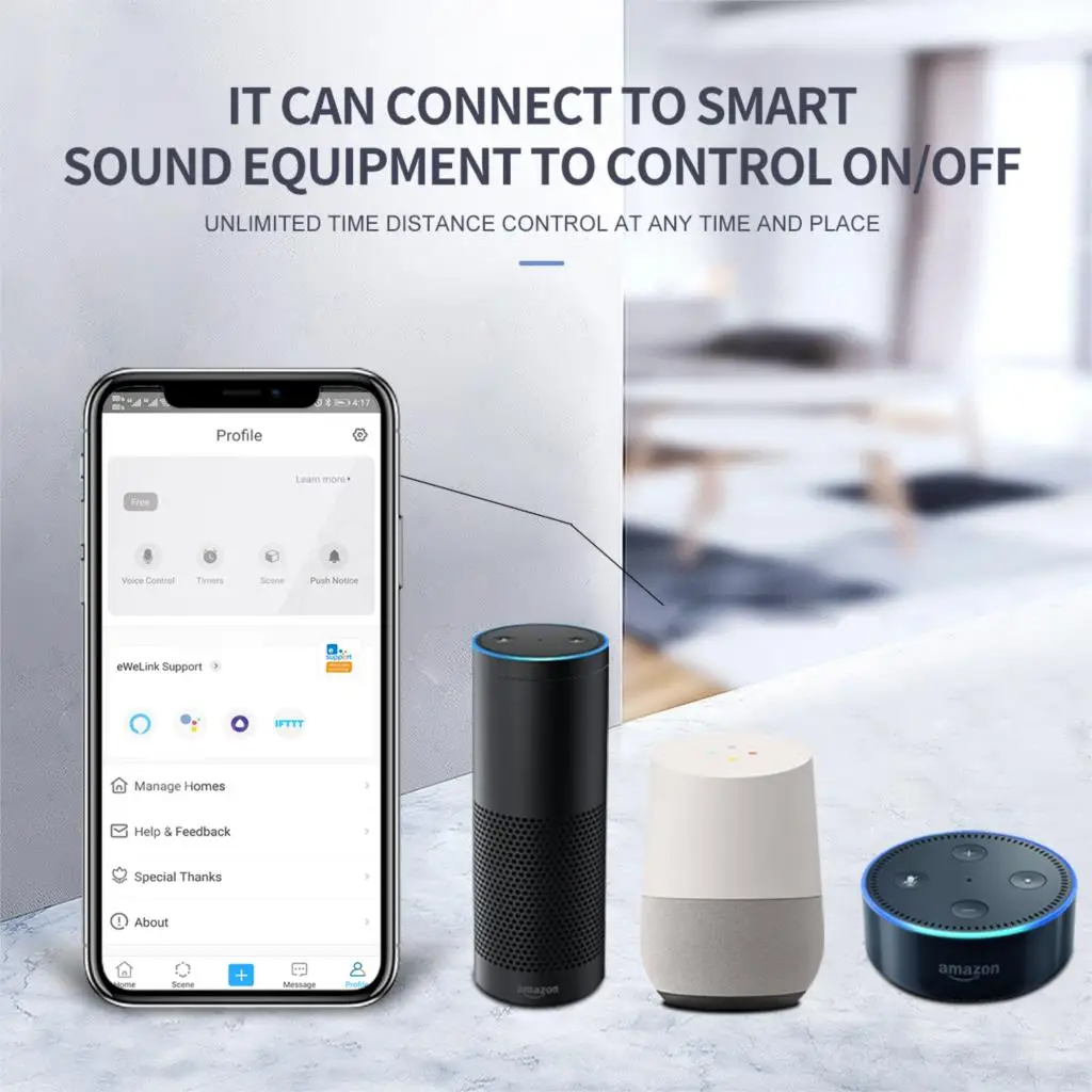 Interruttore automatico WIFI su guida Din telecomando Smart Switch di Ewelink con display LCD protecion di corrente di sovratensione e sottotensione