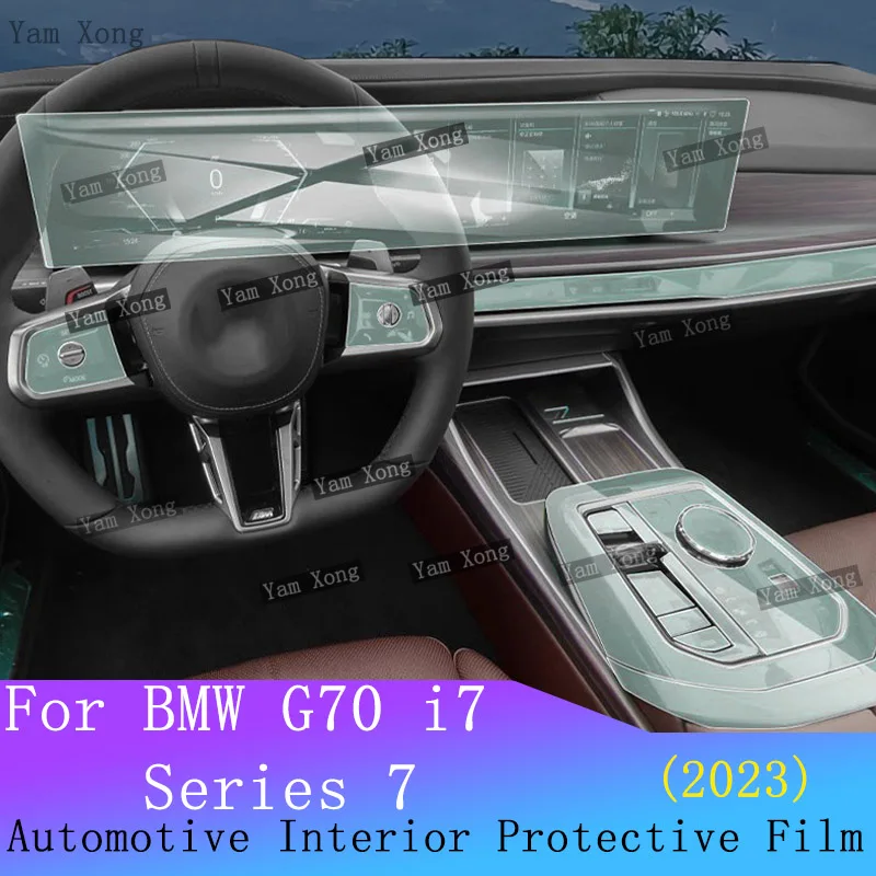 

For BMW G70 i7 Series 7 2023 Full set interior Film Dashboard Transparent TPU Protective Film GPS Navigation screen Anti-Scratch