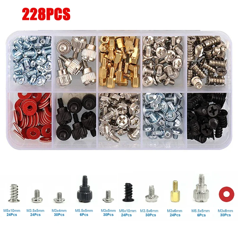 PC Computer Schrauben Kit Motherboard Netzteil Schraube Computer Reparatur Montieren Gehäuse Lüfter Hand Schrauben Bolzen Abstandsscheibe Set