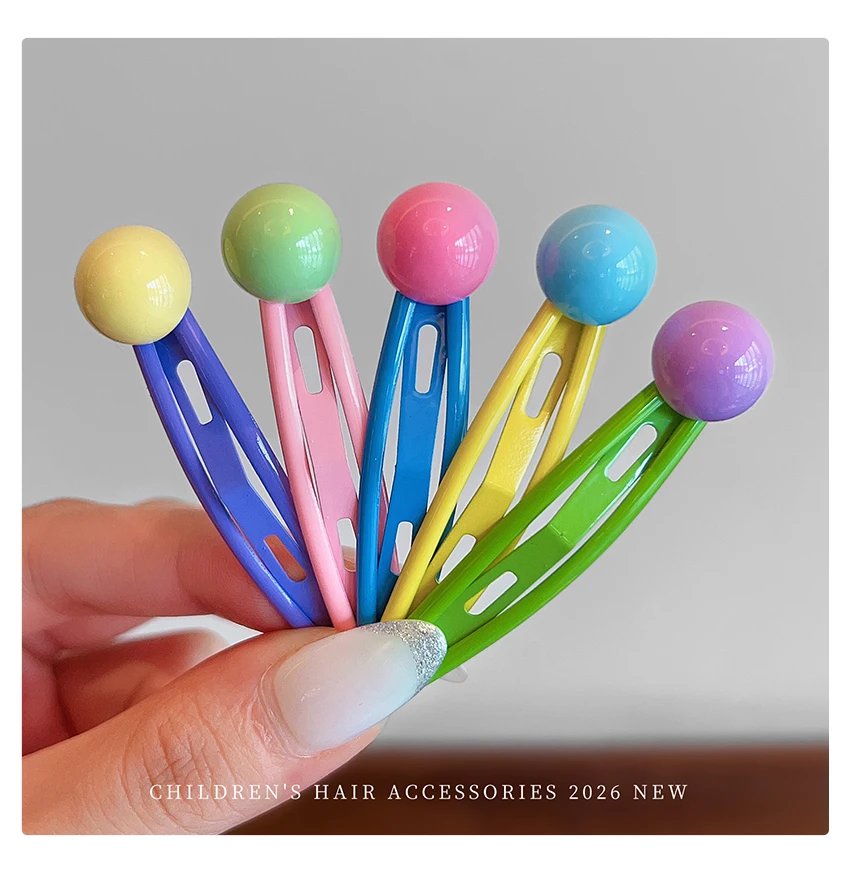 Neue 5-teilige Haarspangen-Set in Bonbonfarben mit Herz- und Blumenmuster, koreanische Macaron-Haarspangen aus Legierung für Damen, Mädchen, Kinder und Kleinkinder, Geschenk 2026 – Detail 8