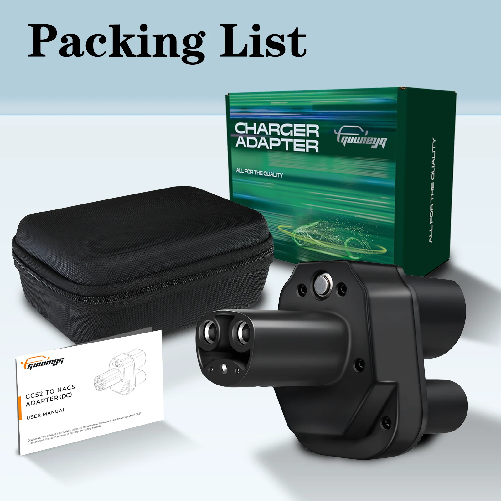Adaptador de cargador CCS2 a NACS EV, Compatible con coches NACS, convertidor combinado de 250A CCS2, apto para cargador portรกtil EV, etc.