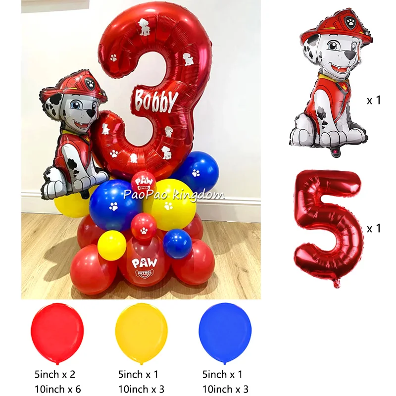 Paw Patrol Hunde-Charakter Folienballons Kindergeburtstag Partydekoration Jungen Mädchen Partyzubehör Globos – Detail 5