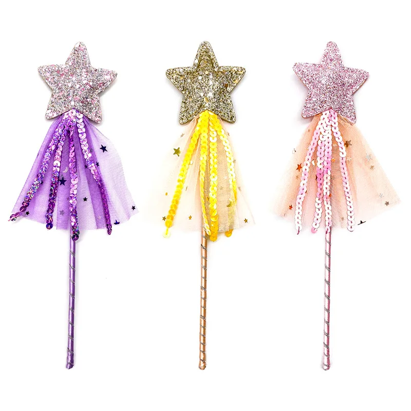 Party Halloween Princess Cosplay Props Cute Dreamlike Five Pointed Star Tassel Fairy Wand Kids Magic Stick Girl Birthday Gift