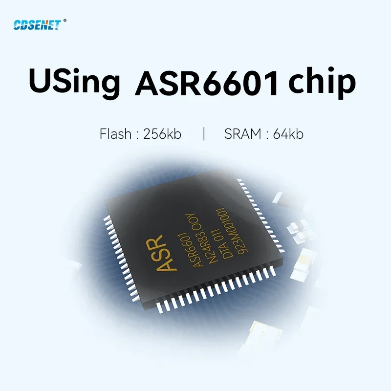 ASR6601 915MHz Lorawan Soc Wireless RF Module CDSENET E78-915LN22S(6601) 21dbm 5.6Km Low Power Antenna Stamp Hole / IPEX