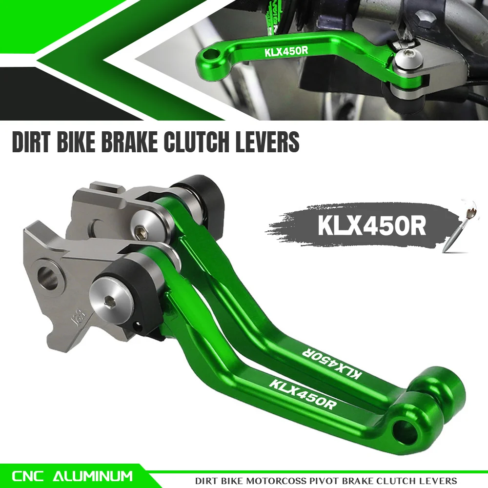 

CNC Aluminum Dirt Bike Pivot Brake Clutch Levers Motorcoss Accessories For KAWASAKI KLX450R 2008 2009 2010 2011 2012 2013-2015