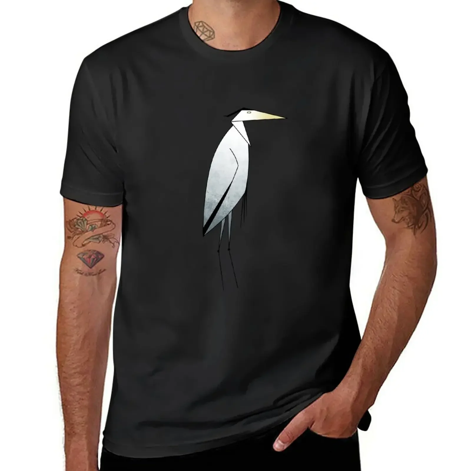 

Heron Pattern T-Shirt sweat korean fashion designer t shirt men