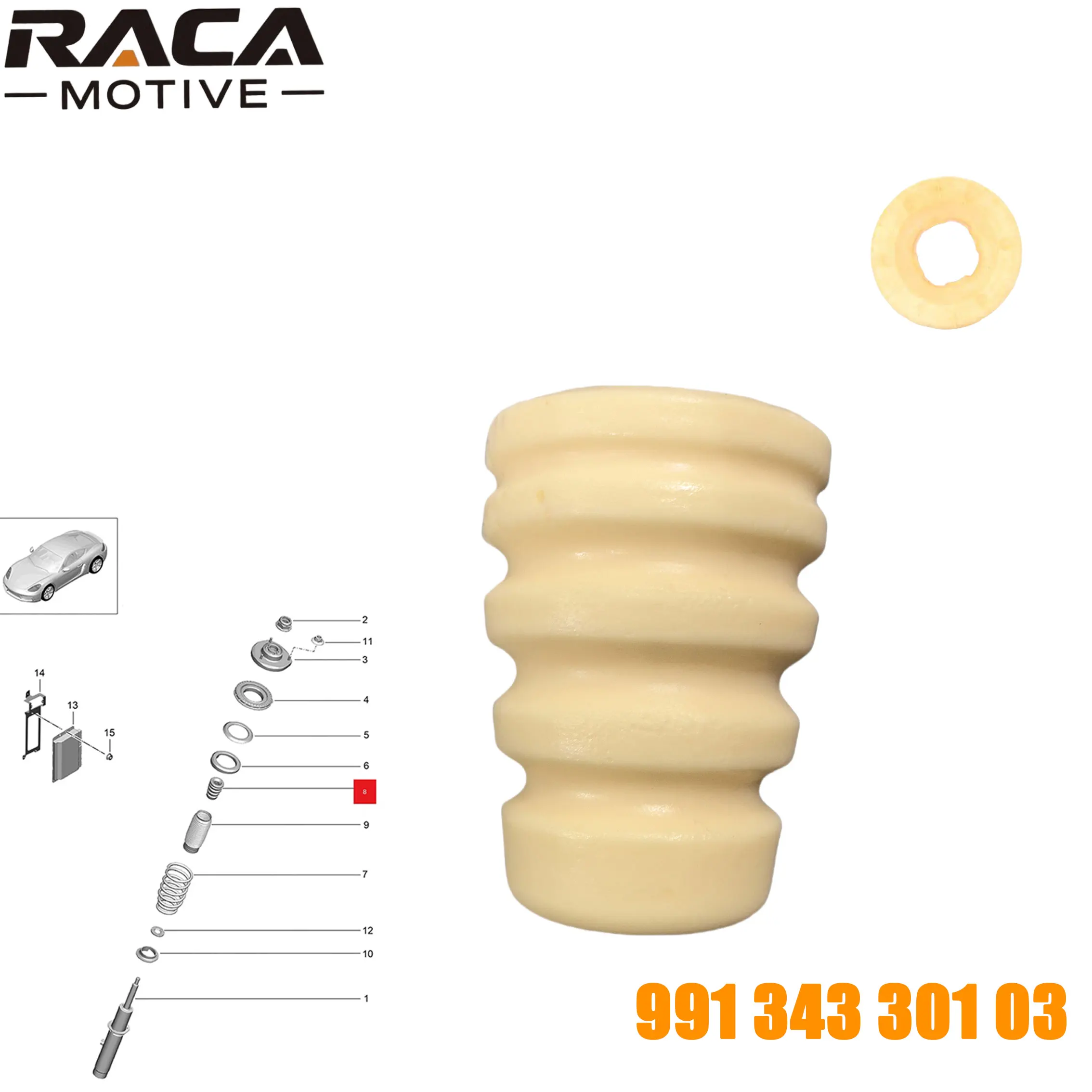 Porsche Front Axle Shock Absorber Top Buffer for Porsche 911 991 Cayman/Karman Boost Spade 99134330103 99134330101 99134350902