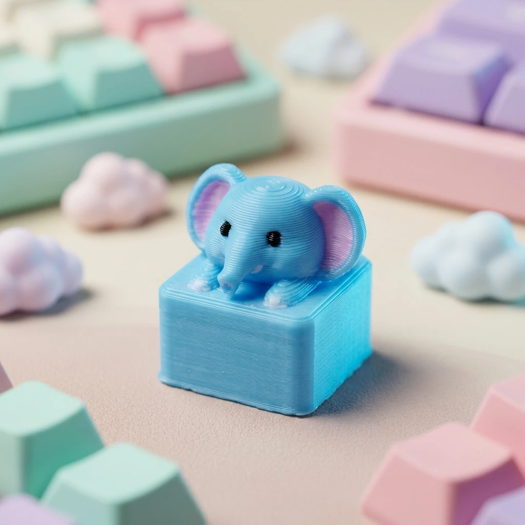 Powerful elephant shape key cap, creative mechanical keyboard decoration