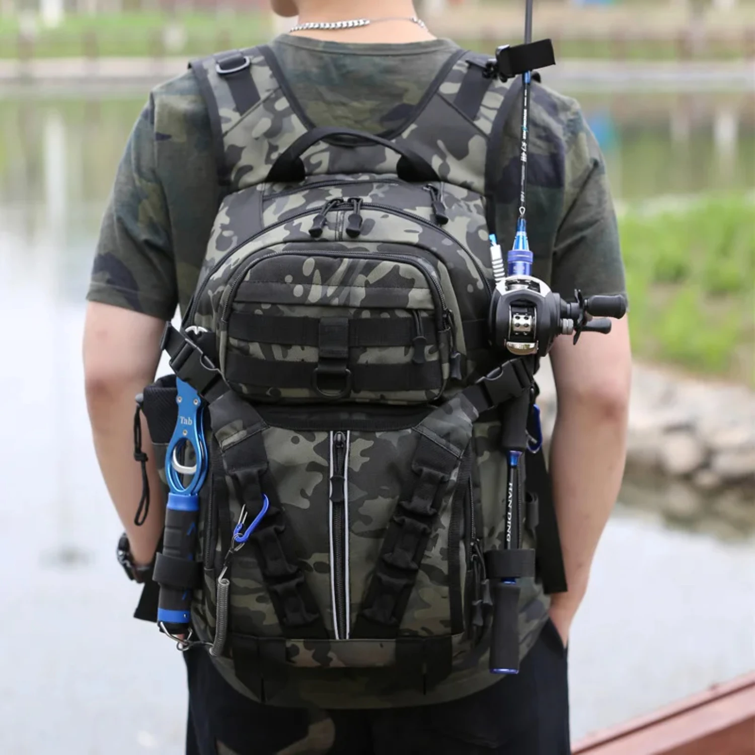 Fishing Lure  Camping Backpack Men Sports Tactical Shoulder Bait Box Pack Outdoor  Hiking Molle Sports Military Bags