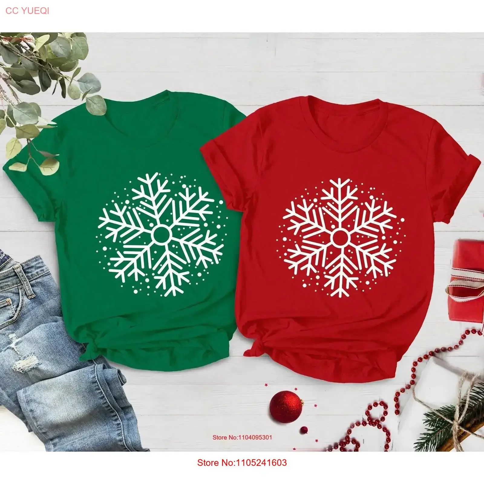 Snow flake Christmas T Shirt Party Womens Holiday Funny GifT vintage Washed Comfortable Casual graphic Soft Unisex
