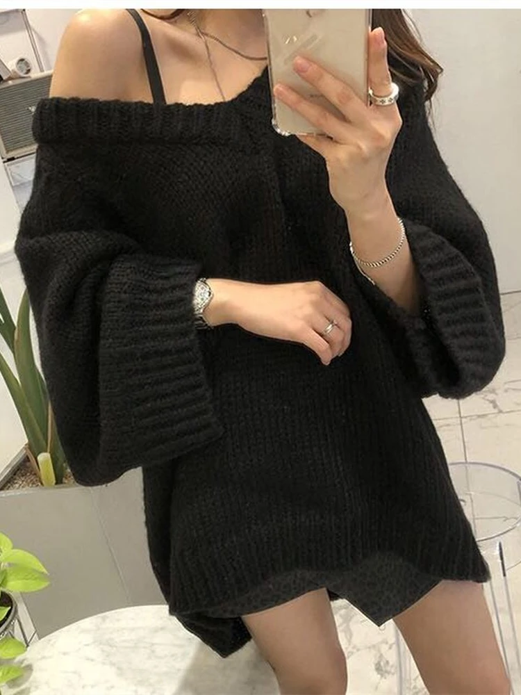 Sweater Women Winter Pullover Girls Sweater Knitting Tops Vintage Long Sleeve Fall Elegant Female Knitted Outerwear Warm Vintage