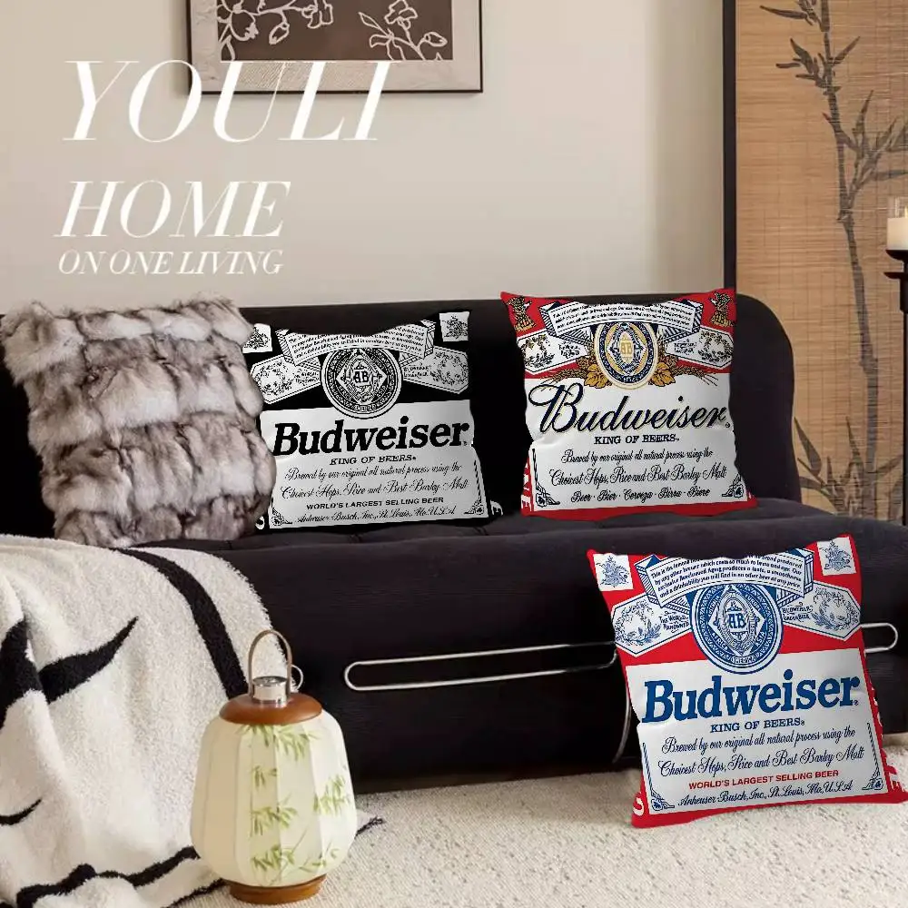 King Of Beer B-Budweiser Personalized Pillow Dust Cover Bedroom Kids Party Decoration Pillowcase Birthday Children Gift