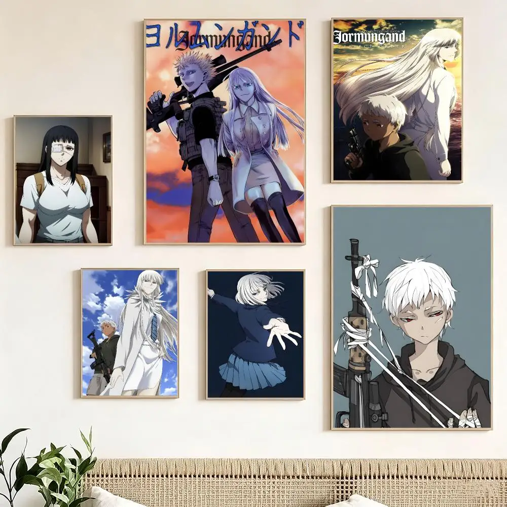 J-Jormungand Anime Poster Pegatina artistica HD autoadhesiva impermeable para salon dormitorio