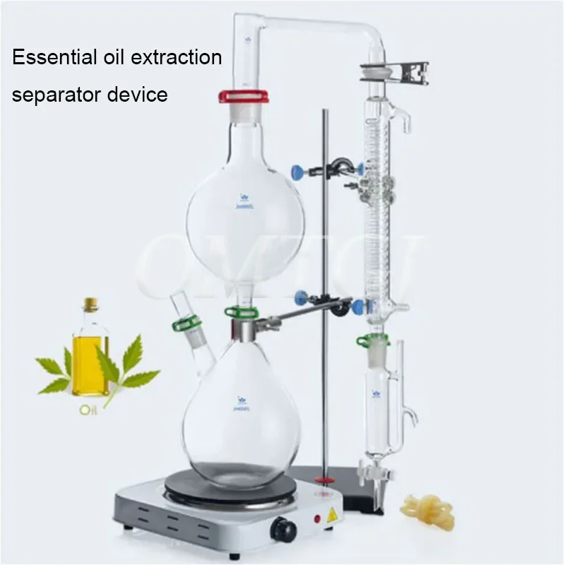 1000/2000ml Essential Oil Extraction Separator Device Dew Distillation Equipment Water Distiller Machine