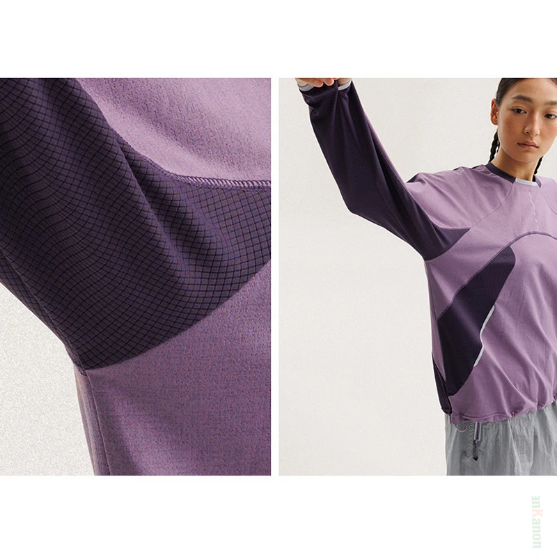 تي شيرت للجنسين خفيف الوزن وسريع الجفاف وأكمام طويلة للتدريب على ركوب الدراجات فضفاض مناسب مع تصميم عاكس لملابس رياضية خارجية #5