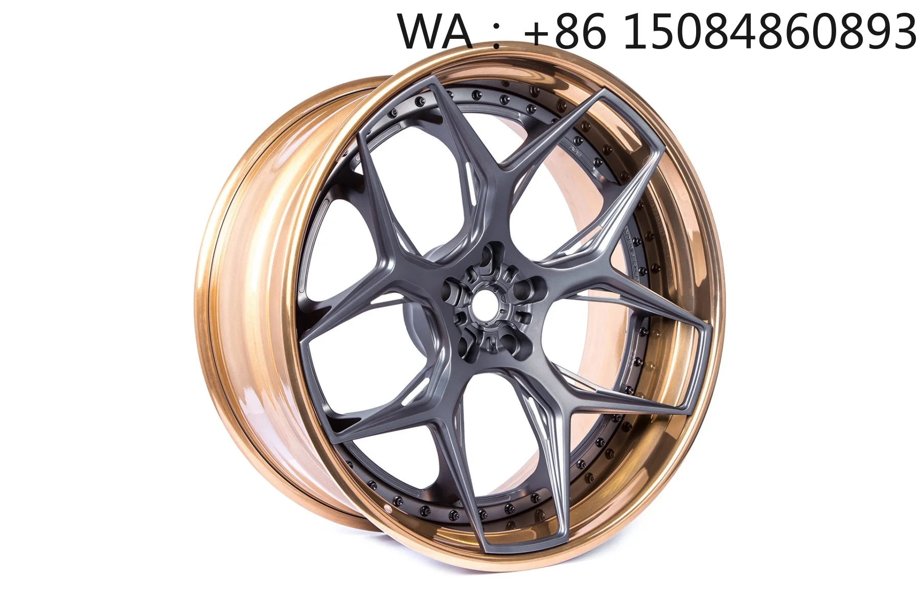 Grey Gold Two Tone Chrome Forged Wheels High End Custom Auto Forged Wheel Rims 18-26 Inch Multi PCD Rims Fit  Luxury Cars