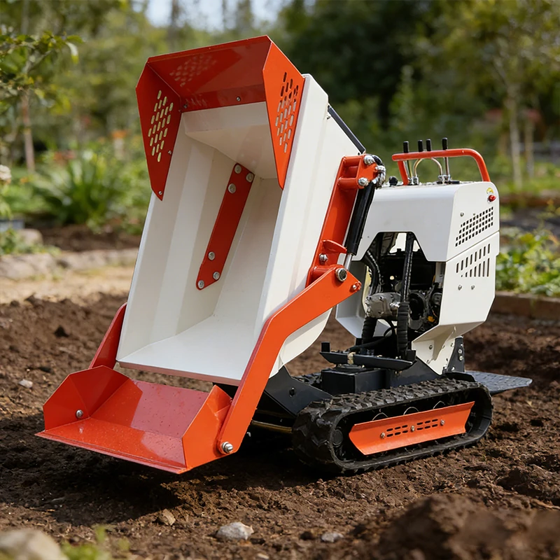 Smooth dumping Low‑noise mini site crawler haul dumper tracked hydraulic dumper small all terrain crawler dumper