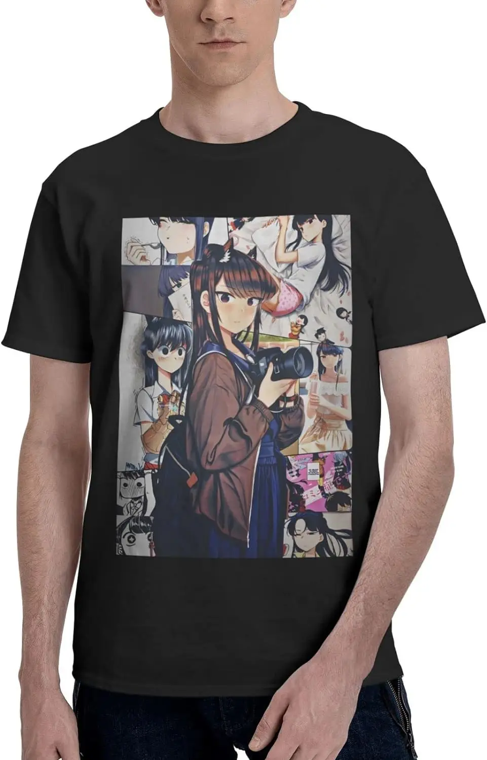 

Anime Komi Can't Communicate T Shirt Man's Summer Cotton Tee Comfort Round Neckline Short Sleeve Tee