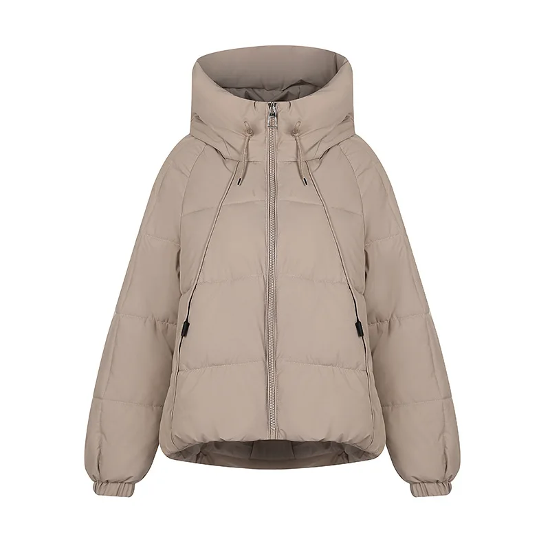 2024 New Fashionable Winter Women's Short Down Cotton Jacket, Casual Internet Celebrity Hooded Zipper Thickened Breadm