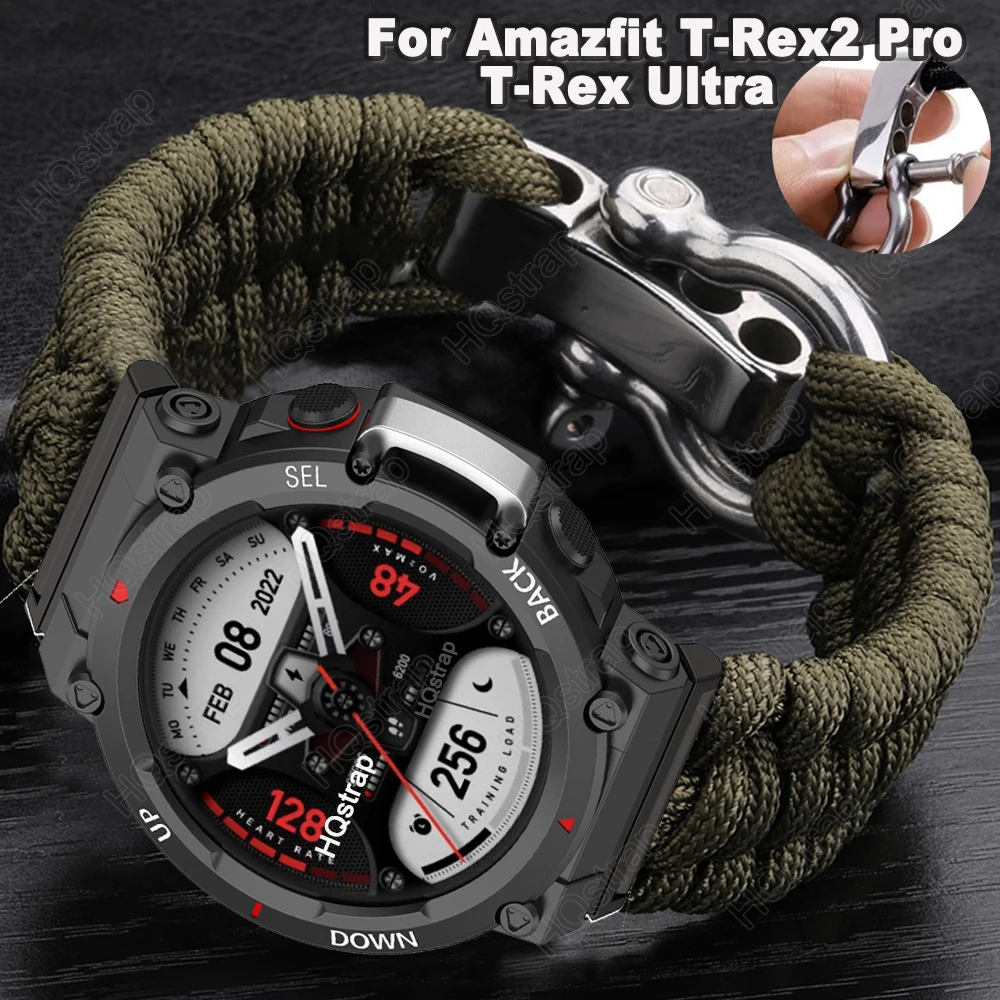 

Sport Braided Nylon Strap for Huami Amazfit T-rex 2 Ultra Watch Band for Amazfit T-rex Pro TRex Bracelet Tyrannosaurus Wristband