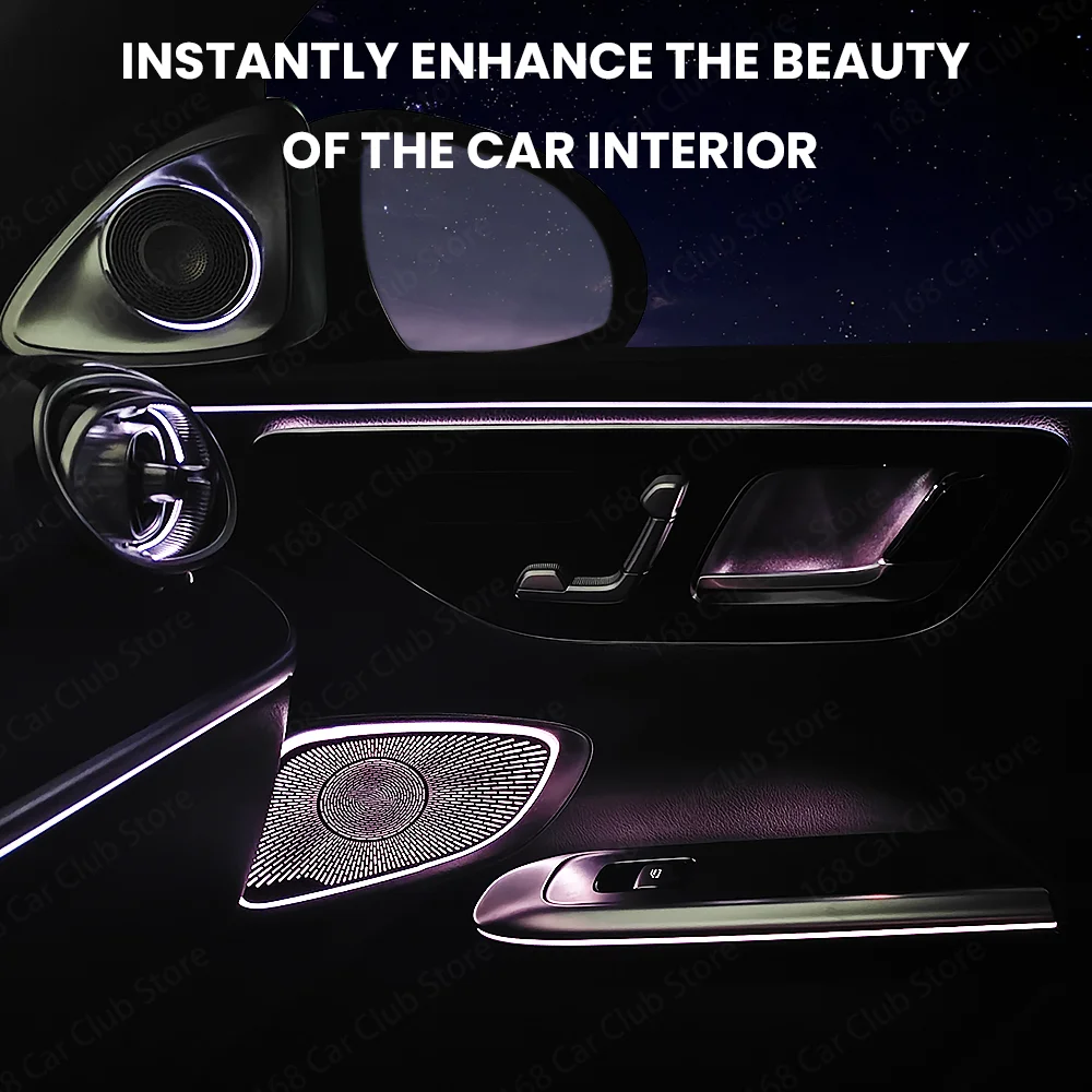 

LED fully illuminated mid-range speaker cover plate For Mercedes CLE W236 E class Car original 64 color ambient light