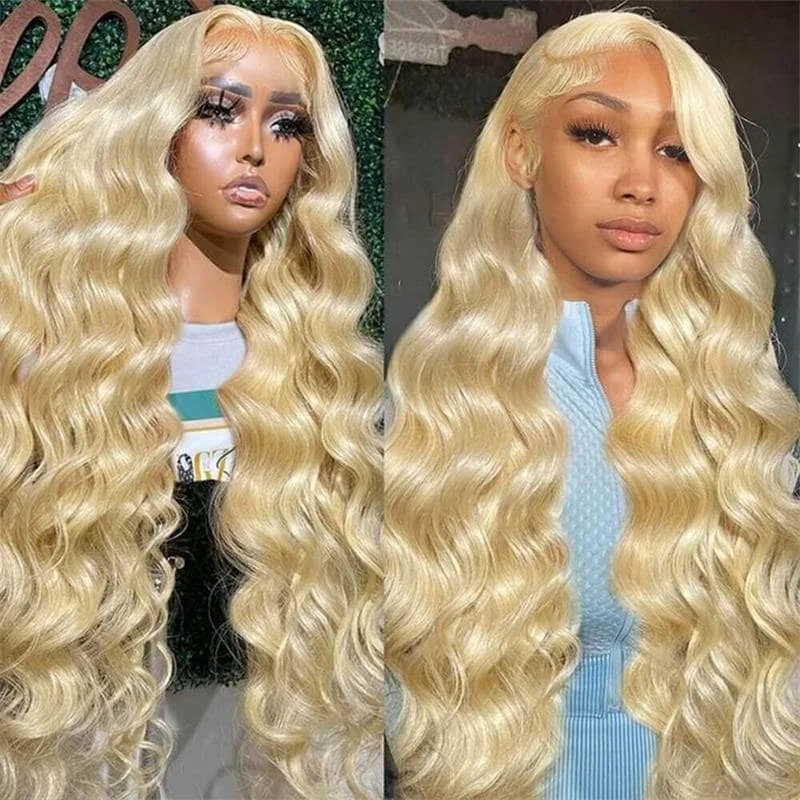 613 Honey Blonde Color Wig HD Transparent Body Wave 13x6 Frontal Human Hair Wig For Women 13x4 Lace Front Wig 28 30Inch