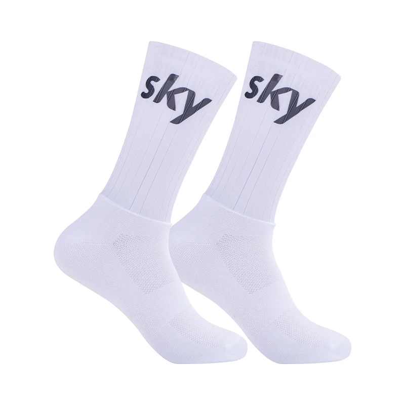 Profesjonalne skarpety rowerowe aerodynamiczne kompresyjne antypoślizgowe silikonowe letnie męskie damskie czarne skarpety sportowe do biegania na rowerze Calcetines