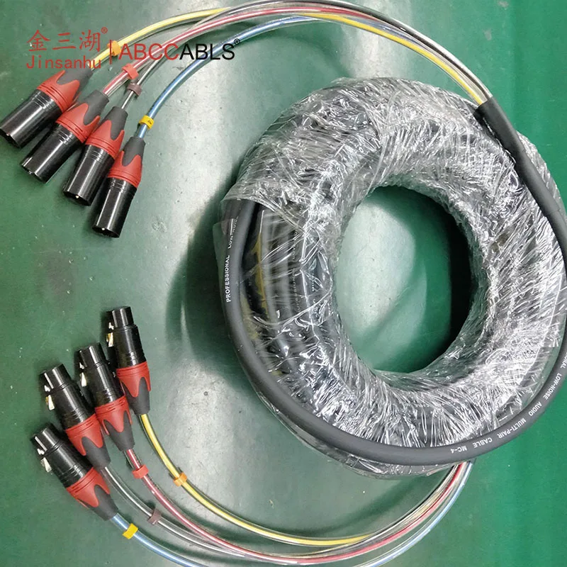 ABCCABLS 4-Core Rainbow Snake Cable, Balanced XLR Audio Cord For Stage Performance & Sound Engineering