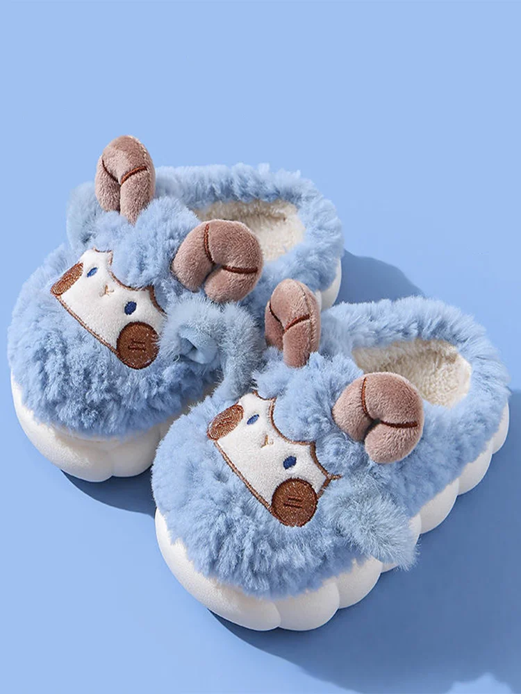 

Winter children's cotton slippers, girls' warm plush bag heel, home cute, fluffy boys, boys, and children's slippers