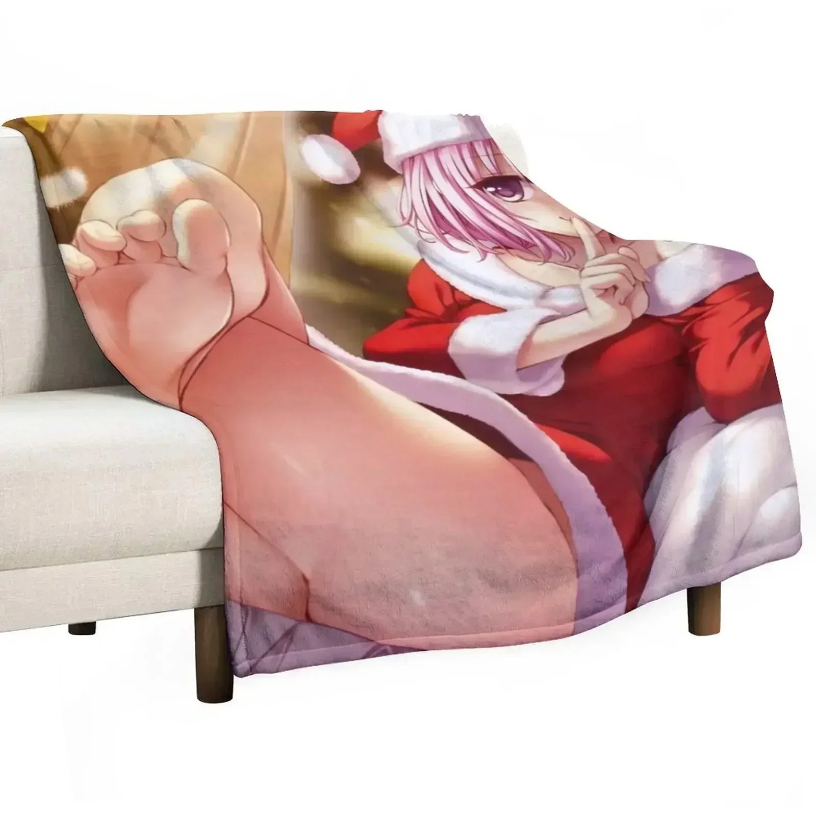 

Momo Deviluke Santa Outfit Throw Blanket for sofa Soft blankets and throws Bed linens Blankets