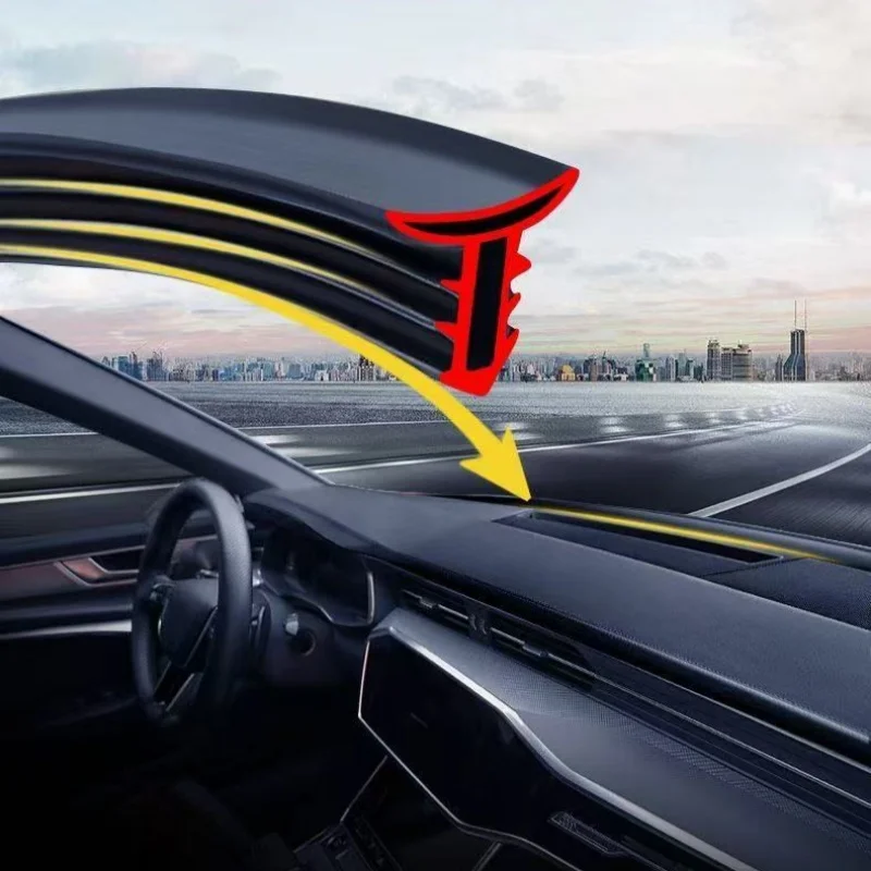 1,6 м уплотнительная лента для приборной панели автомобиля, шумоизоляционные резиновые полоски, полоса зазора переднего лобового стекла, универсальные аксессуары для уплотнений