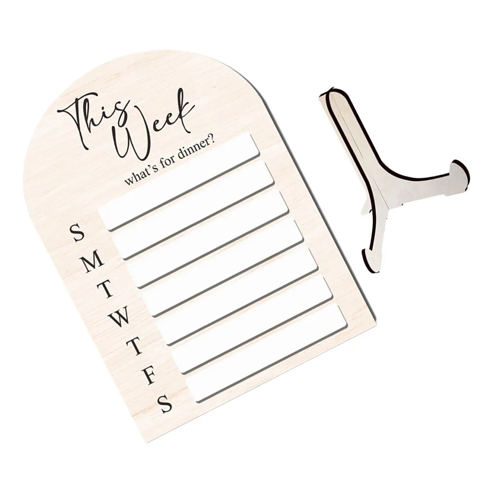

1Set Magnetic Acrylic Dry Erase Board Wood Kitchen Fridge Menu Meal Planner Memo Board Household Schedule Menu Magnet