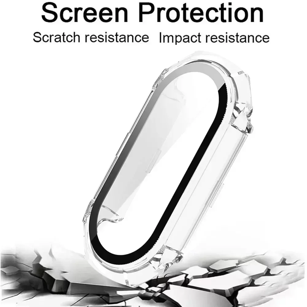 Xiaomi Mi band 8 교체 용 2 PCS 실리콘 스트랩 + 케이스 miband8 스포츠 팔찌 스마트 밴드 8 방수 커버 액세서리