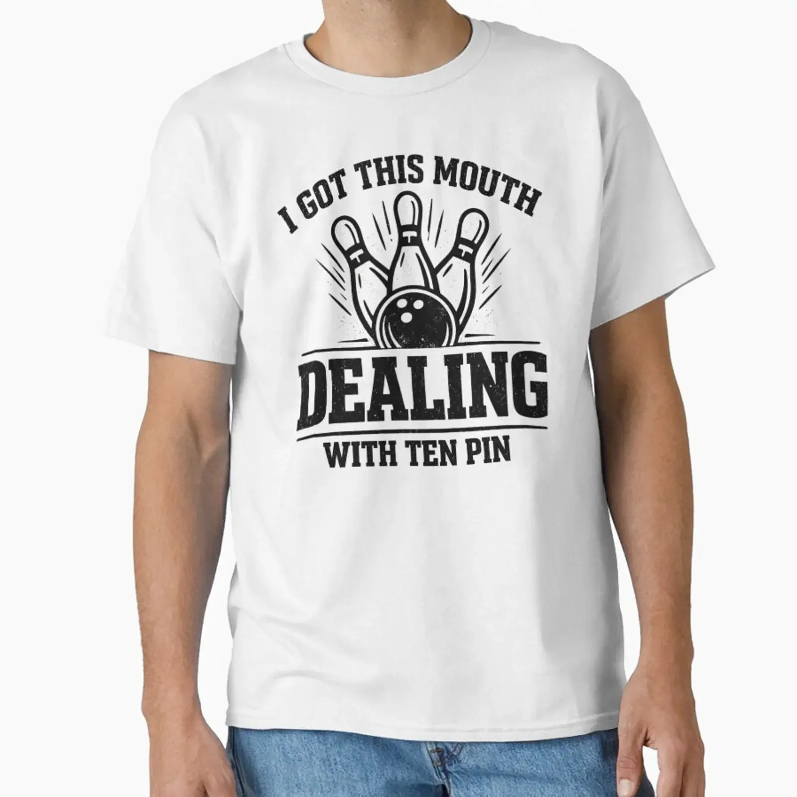 I Got This Mouth Dealing with Ten Pin Funny Bowling designed and sold by sinkedink vintage Washed fashion Unisex