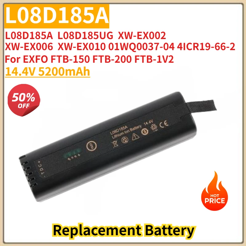 

New L08D185A High Quality Battery 14.4V 5200mAh for EXFO FTB-150 FTB-200 FTB-1V2 XW-EX002 XW-EX006 L08D185UG Replacement Battery