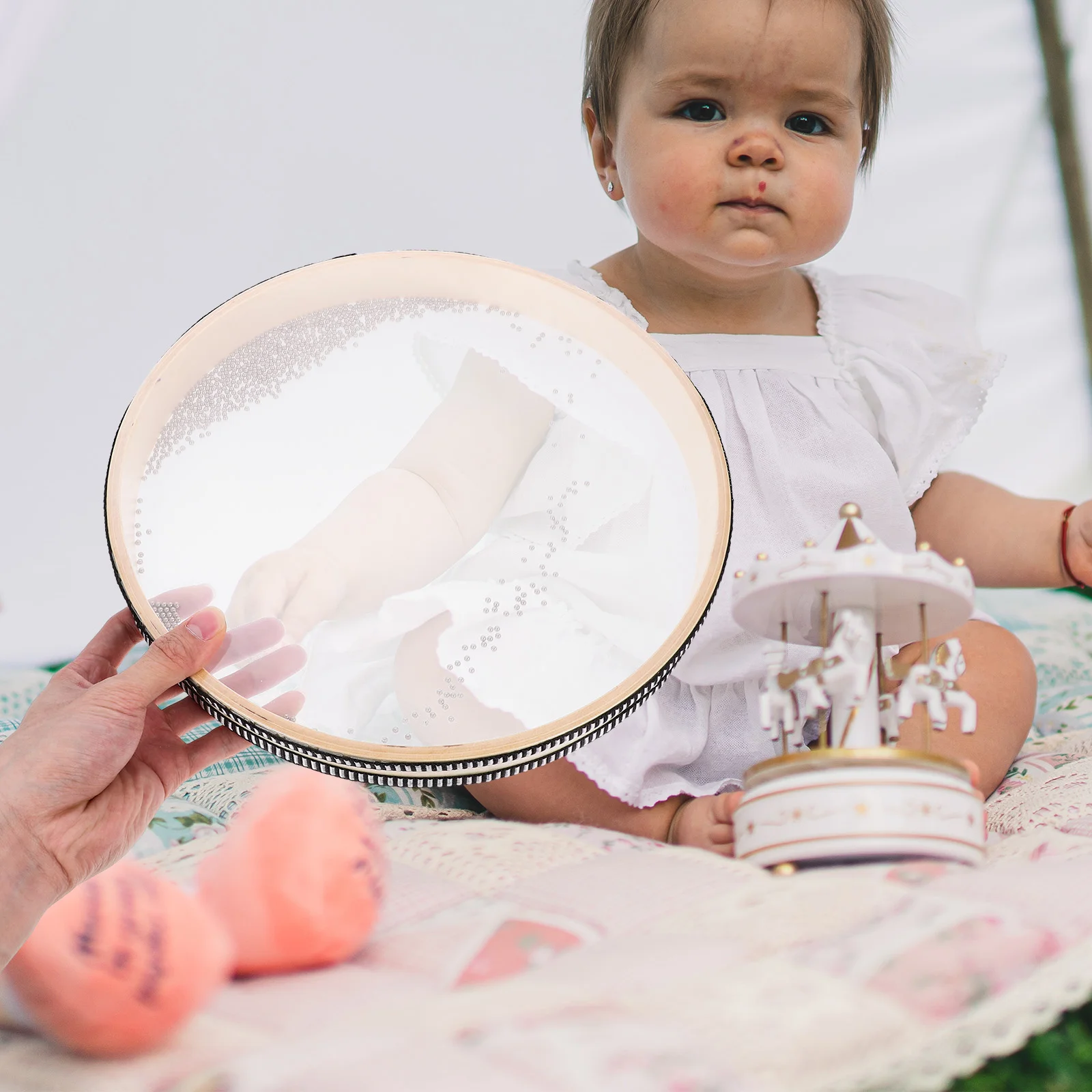 Percussion Instrument Waves Tambourine Music Drums Ocean Sound Hand Beads Orff Kids Take Bath