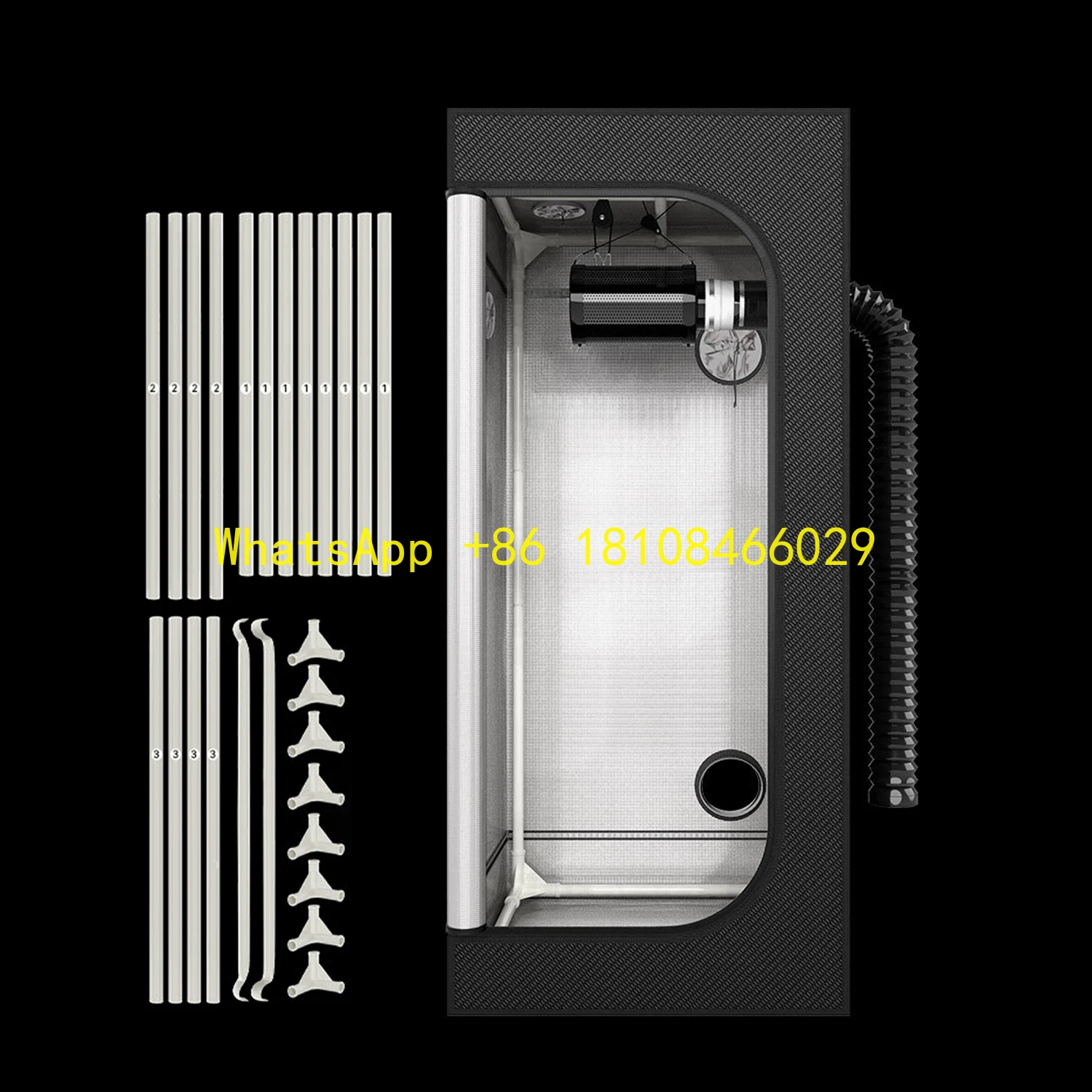 

Mylar Canvas Grow Tent with Observation Window for Indoor Plant Growth 28"x28"x63" High Reflective Diamond