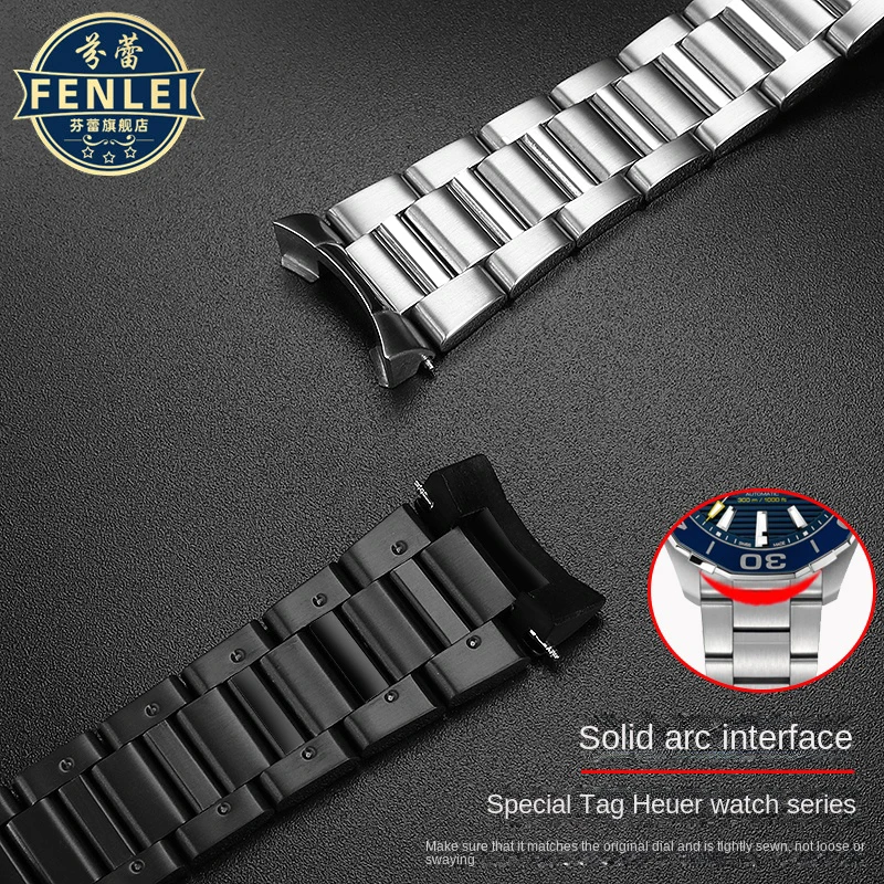 22mm 24mm Watch band FOR TAG Heuer Calera WAY201A F1 Series Bracelet Solid Stainless Steel Watch Strap Accessories Arc wristband