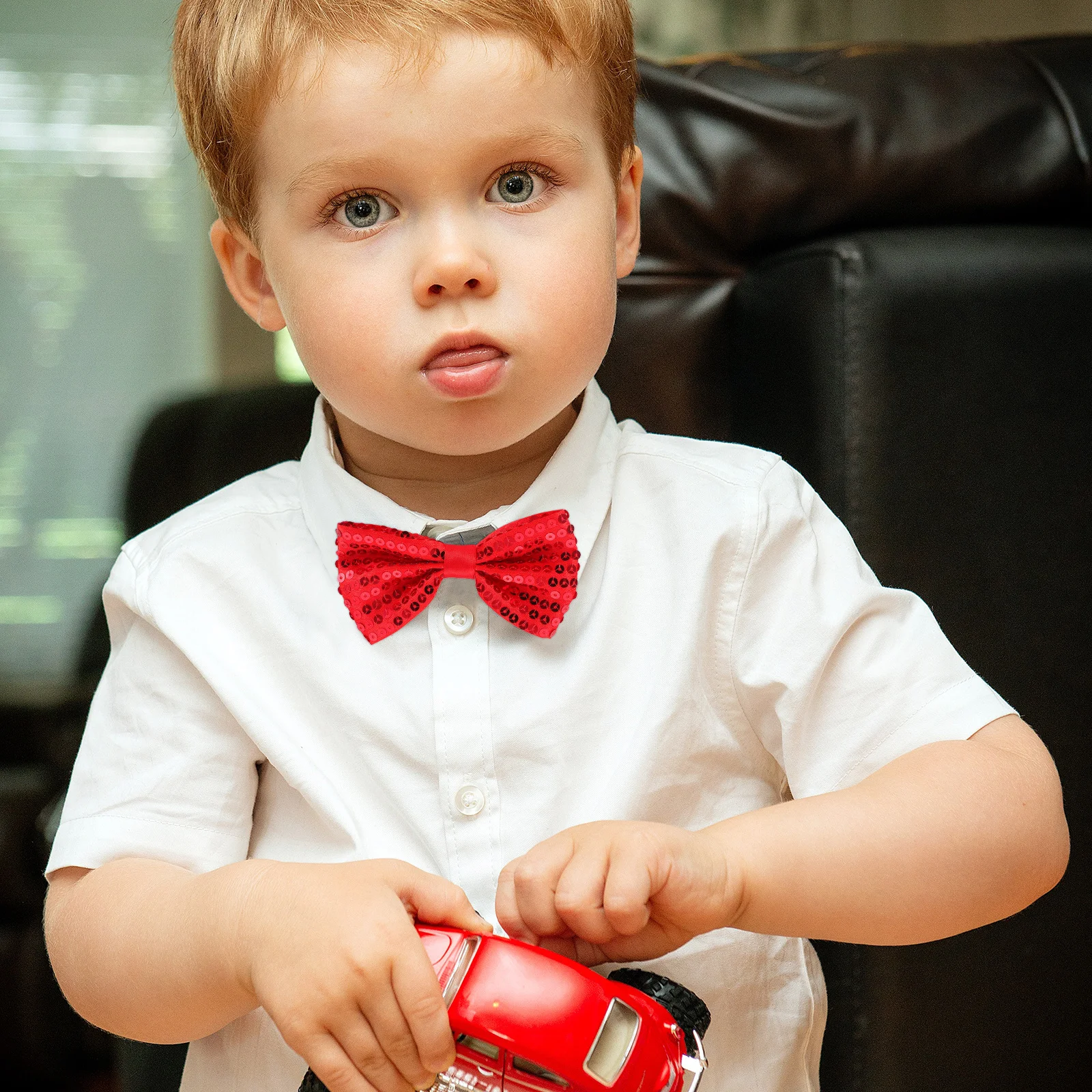 5 pezzi papillon con paillettes per bambini papillon scintillanti regolabili per la laurea sul palco abbigliamento quotidiano per feste ragazzi ragazze fiocco con paillettes nastro