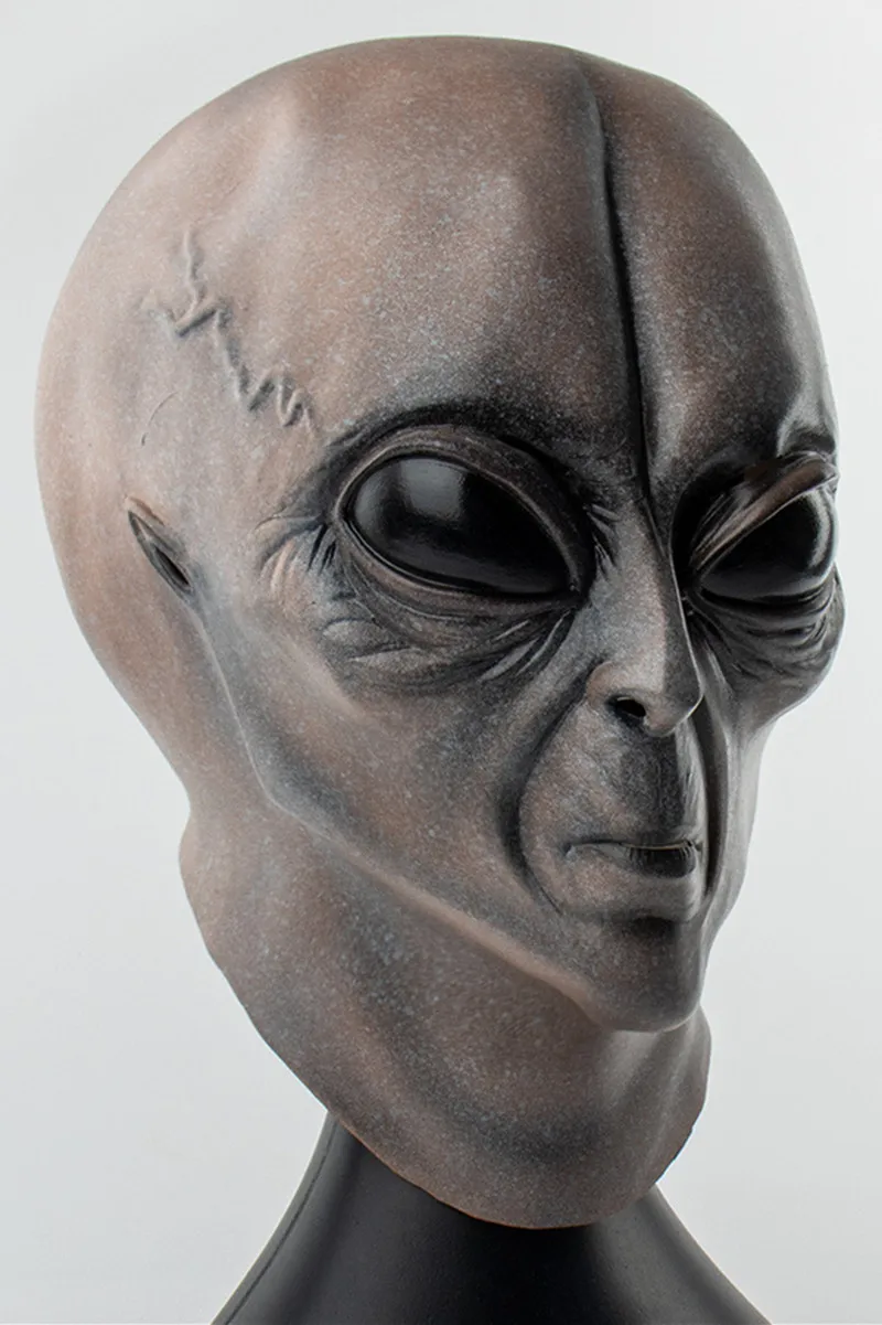 Scary Alien Mask Realistic Halloween for Adults Creepy Latex Head Cover, for Cosplay Party Costumes