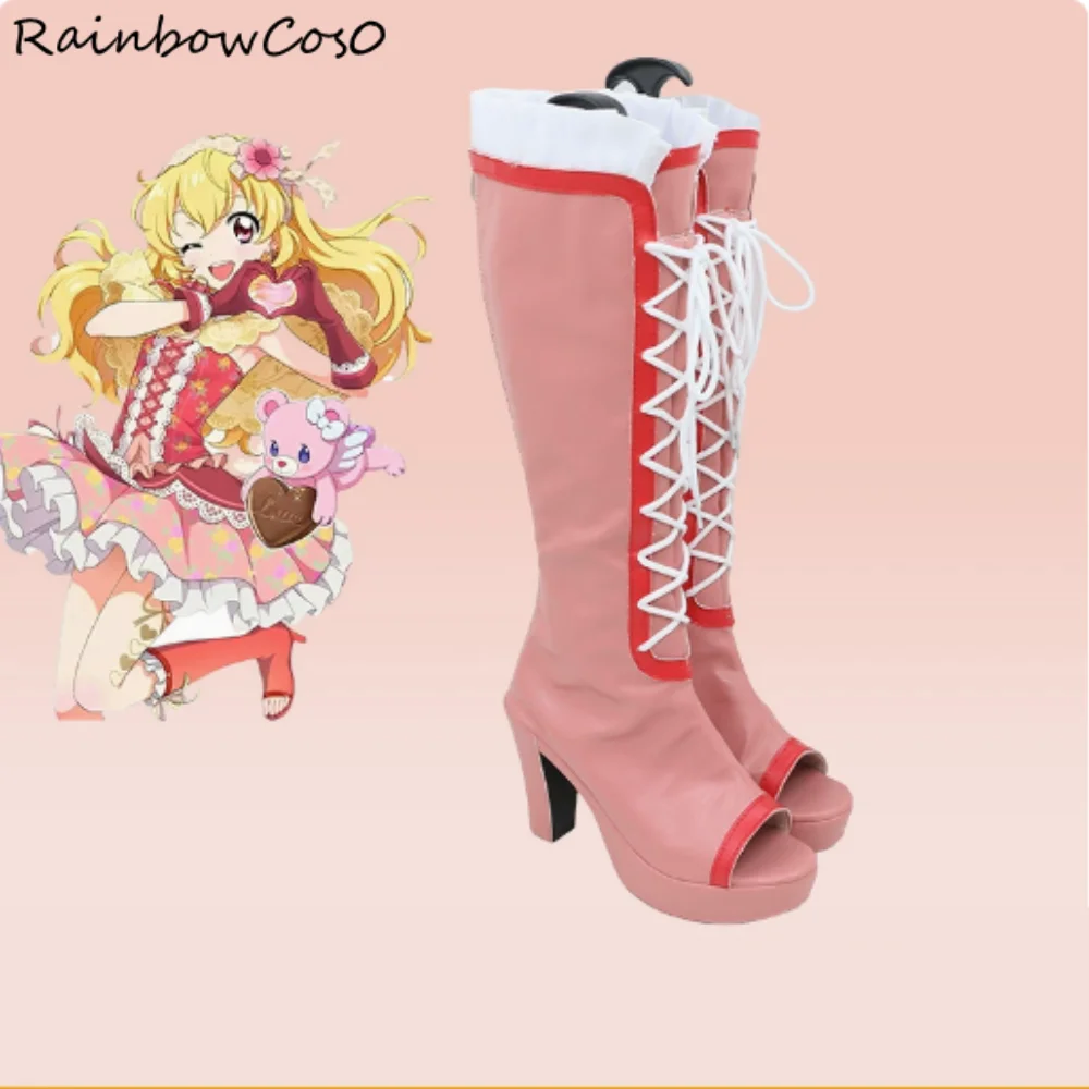 Hoshimiya Ichigo Kiriya Aoi Todo Yurika Aikatsu Aikatsu! Cosplay Shoes Boots Game Anime Party Halloween RainbowCos0W4766