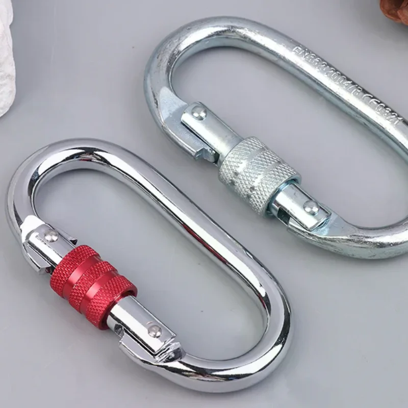 25KN High Strength Climbing Safety Lock Buckle O-shaped Electrophoresis Professional Carabiner Rappelling Climbing Supplies