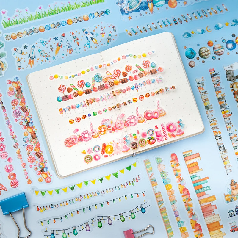 Journal GO-pegatinas de registro milagroso, 15 Uds., paisaje encantador, tarjeta de regalo para diario, calcomanías decorativas para álbum de recortes