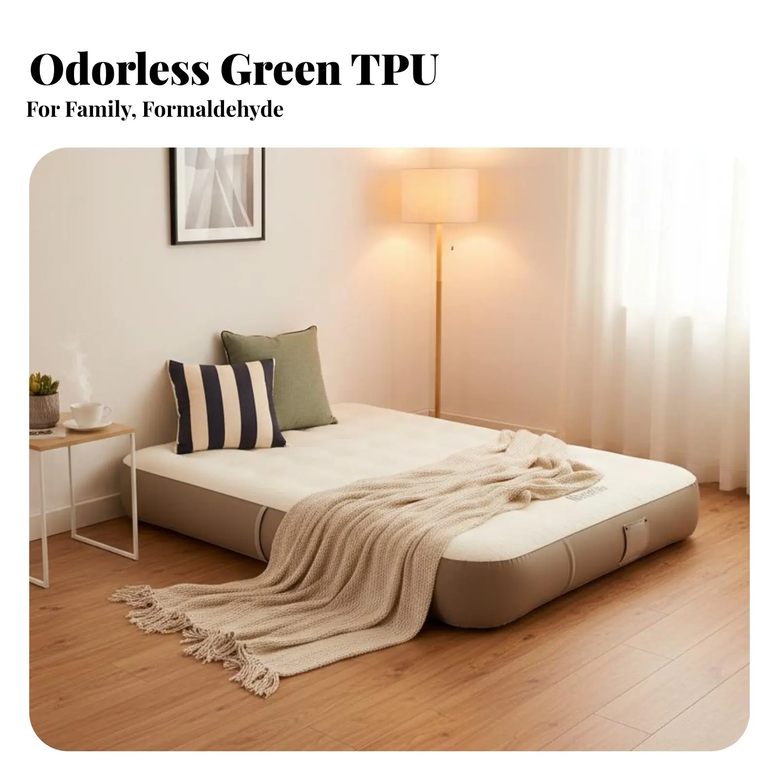 

Надувной матрас из полиуретана со встроенным насосом, автоматический надувной матрас для кемпинга и дома, многоуровневый, с регулируемой жесткостью