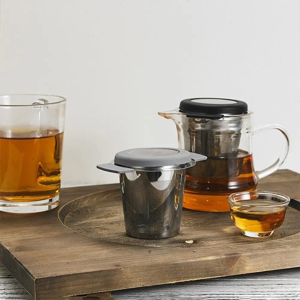 Stainless Steel Multi-functional Double Handles Tea Filters Loose Tea With Lid Tea Infuser Tea Strainers Coffee Dripper Teaware
