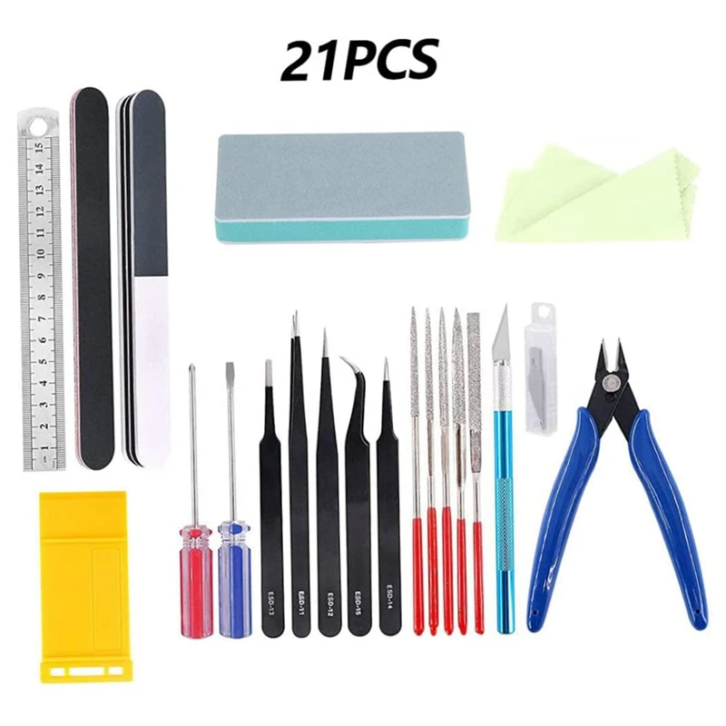 21PCS Model Basic Tools Repair Tools Hobby Building Tools For Tooldam Car Model Building Repair Tools
