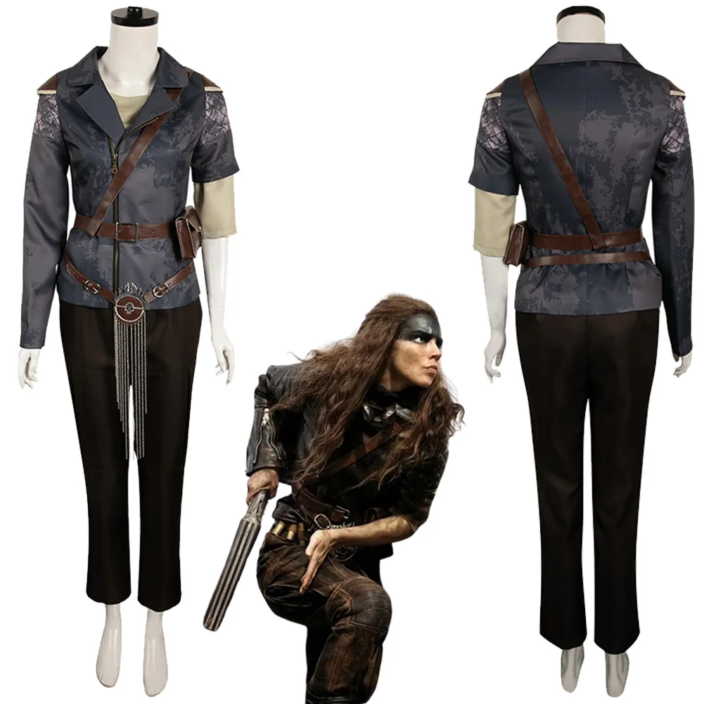 Furiosa Women Cosplay Fantasia Jacket Costume 2024 Movie Furiosa Max Saga Disguise Fanny Pack Outfits Halloween Carnival Suit