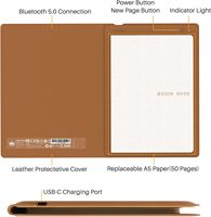 huion note 2-in-1 Digital Drawing Tablet with Battery-Free Pen, Cordless Paper Tablet Bluetooth E-Book Writing Tablet
