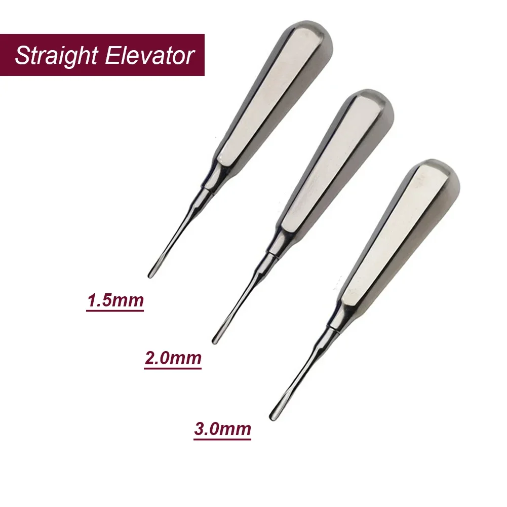 Stainless Steel Dental Elevator Straight Curved Cryer Stump Apex Tooth Extraction Root Tip Pick Tool Dentist Surgical Instrument