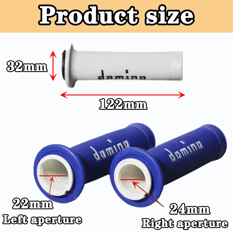 KTM 야마하용 오토바이 그립 핸들 바, 7/8 인치 22 24mm, 범용 핏 바이크 모토크로스 모터바이크 고무 젤 도미노 그립, 9 가지 색상